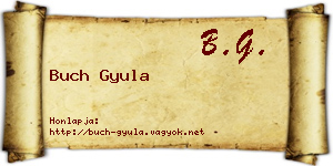 Buch Gyula névjegykártya
